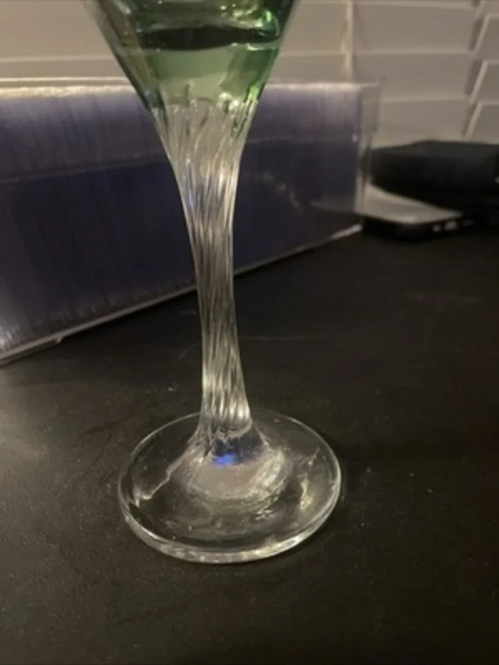 Murano Crystal Romanian Wine Goblet Vintage, Hand Painted.